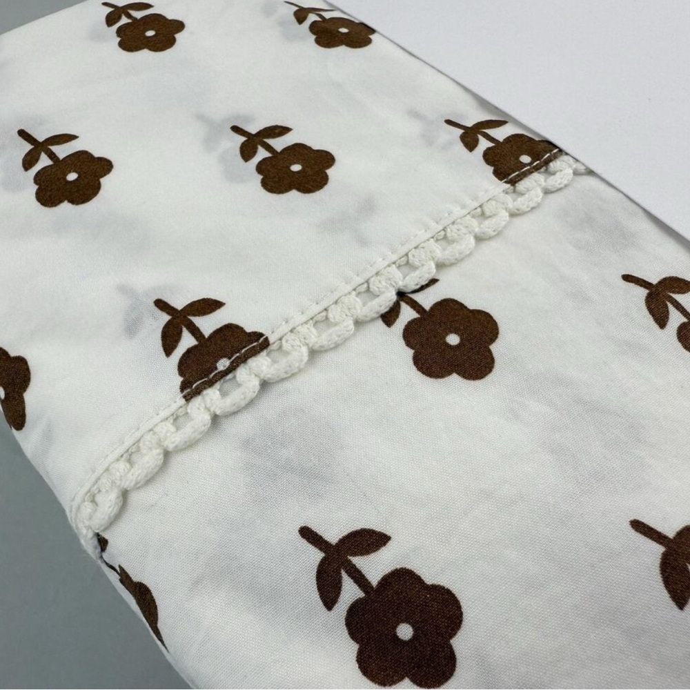 The Company Store x Heather Taylor Home King Sheet Set Nutmeg Floral Percale - Picture 3 of 8
